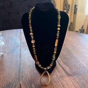 Silpada Howlite Abalone Sterling Silver Pendant Necklace